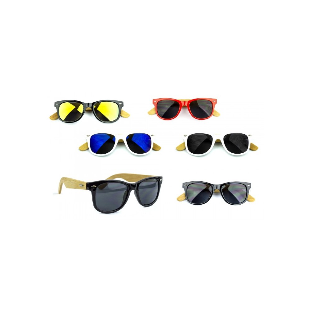 Pack de 5 lunettes de soleil  MWS AHEAD unisexes en bambou verres opaque
