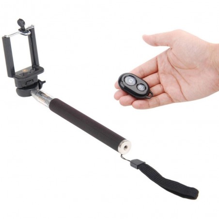 Kit selfie grupal incluye palo asta extensible y control remoto bluethooth 