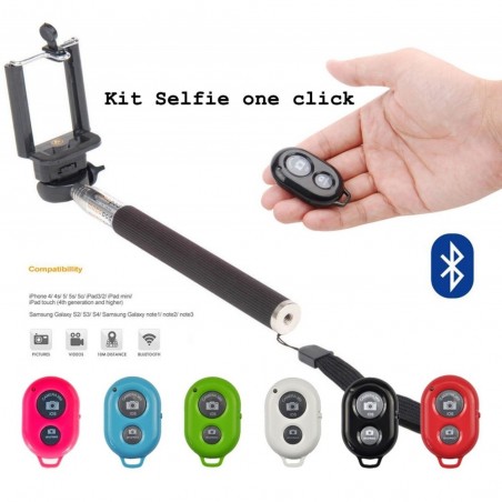 Kit selfie grupal incluye palo asta extensible y control remoto bluethooth 
