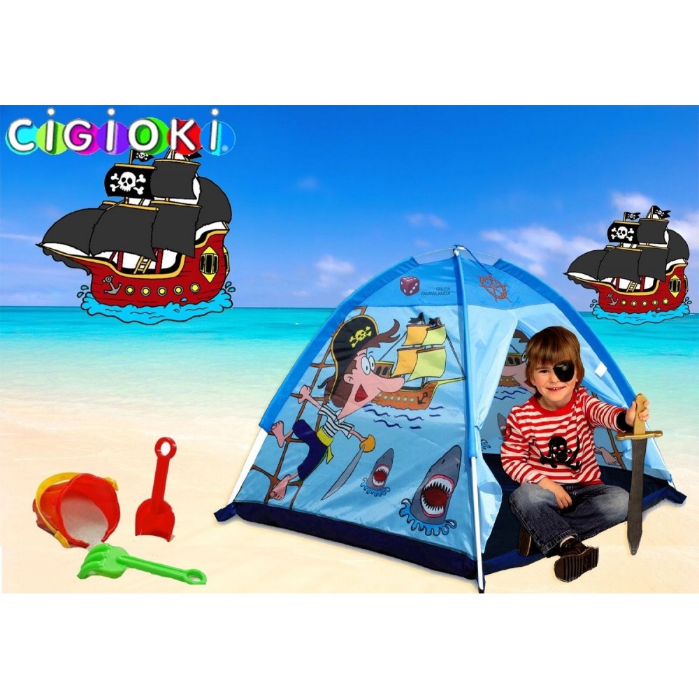 Tienda de campaña infantil en forma de iglú con dibujo barco pirata / 112x112x94 cm Linea Cigiochi
