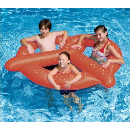 Bouée gonflable géante en forme de Bretzel de 140 cm de diamètre