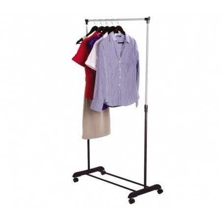 021027 Penderie extensible en métal avec roues 83x41x87cm max h162 cm