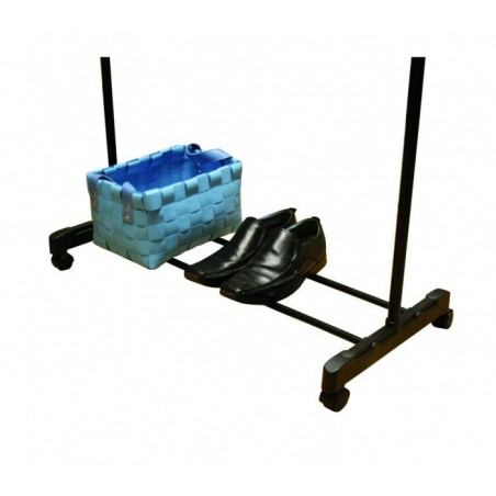 021027 Penderie extensible en métal avec roues 83x41x87cm max h162 cm