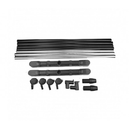 021027 Penderie extensible en métal avec roues 83x41x87cm max h162 cm