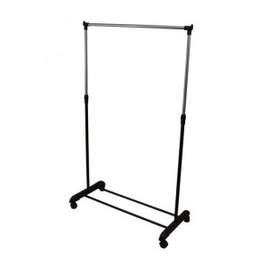 021027 Penderie extensible en métal avec roues 83x41x87cm max h162 cm