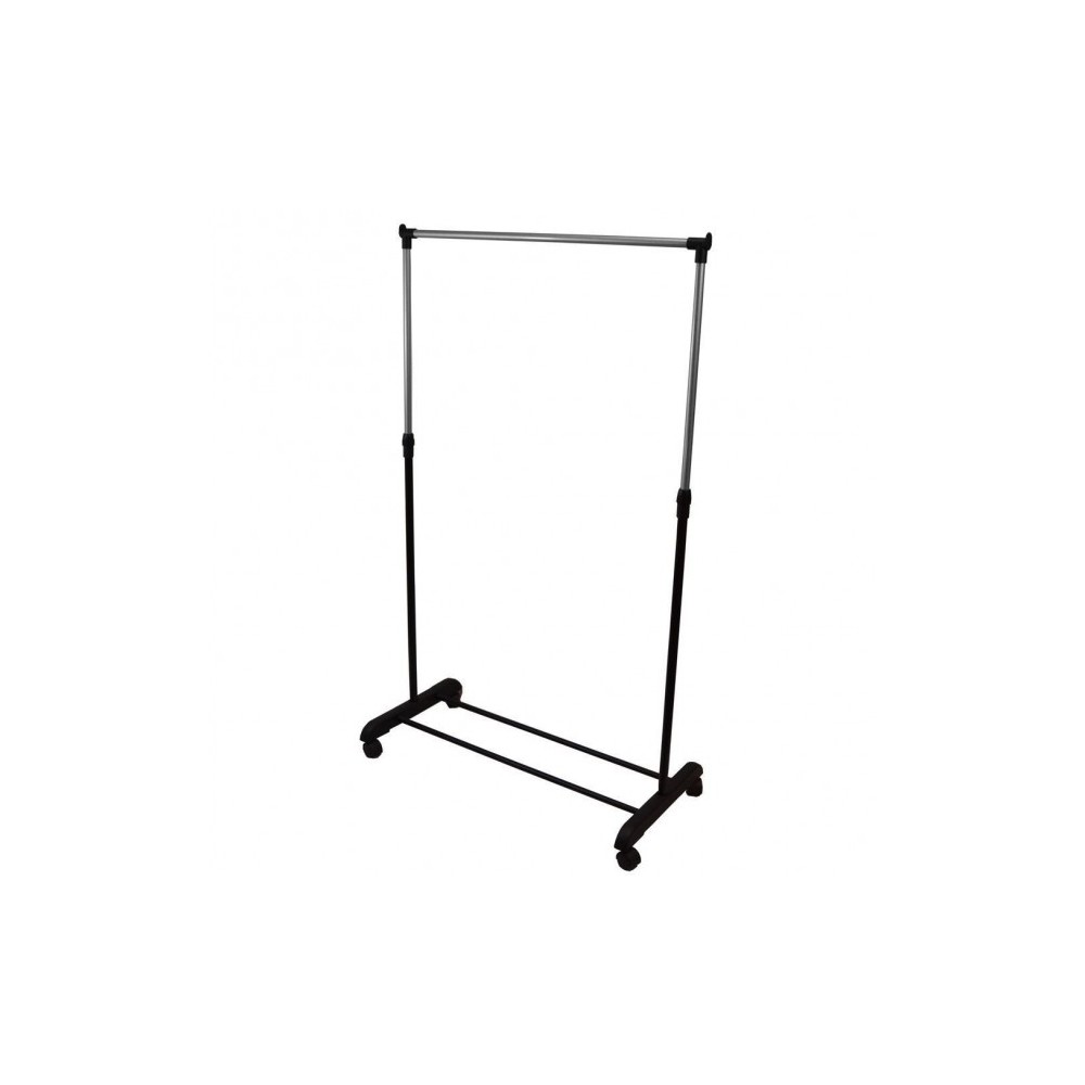 021027 Penderie extensible en métal avec roues 83x41x87cm max h162 cm