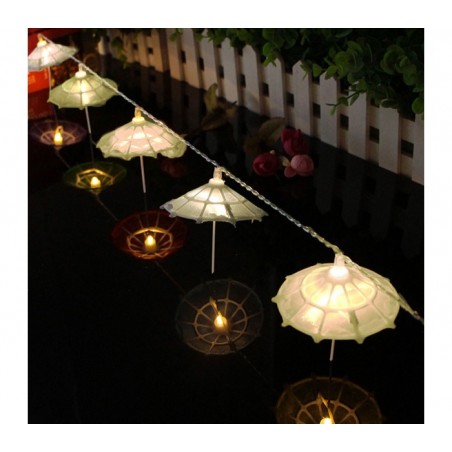 037189 Light chain Guirlande de 10 parapluies LED avec batteries extérieures 210cm