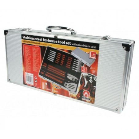 455358 Kit de 16 accessoires pour Barbecue, malette en aluminium pour Barbecue
