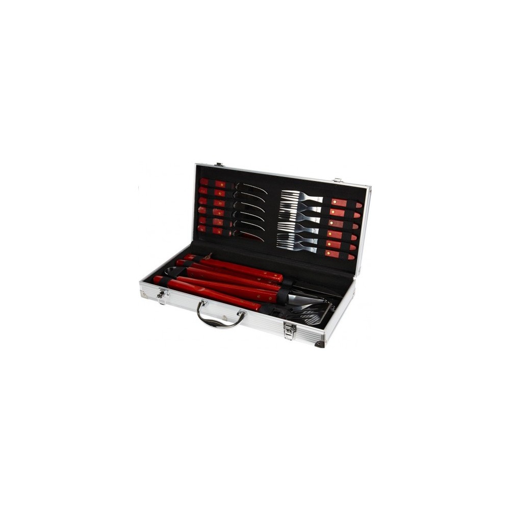 455358 Kit de 16 accessoires pour Barbecue, malette en aluminium pour Barbecue