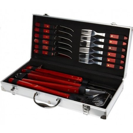 455358 Kit de 16 accessoires pour Barbecue, malette en aluminium pour Barbecue