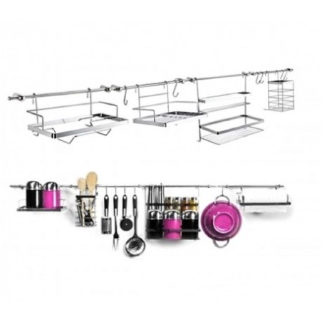 980603 Ensemble D'organisateurs cuisine Maitre Chef  16 Pièces, 2 Barres De 72 Cm