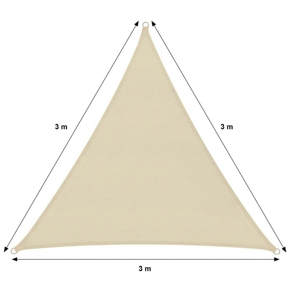 Auvent triangle 482346 beige 3x3x3m avec...
