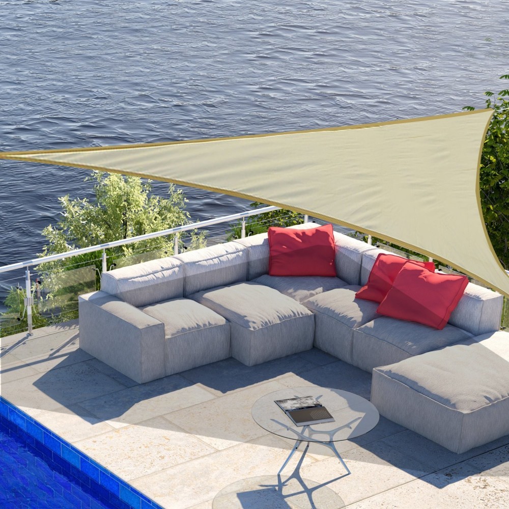 Auvent triangle 482346 beige 3x3x3m avec...