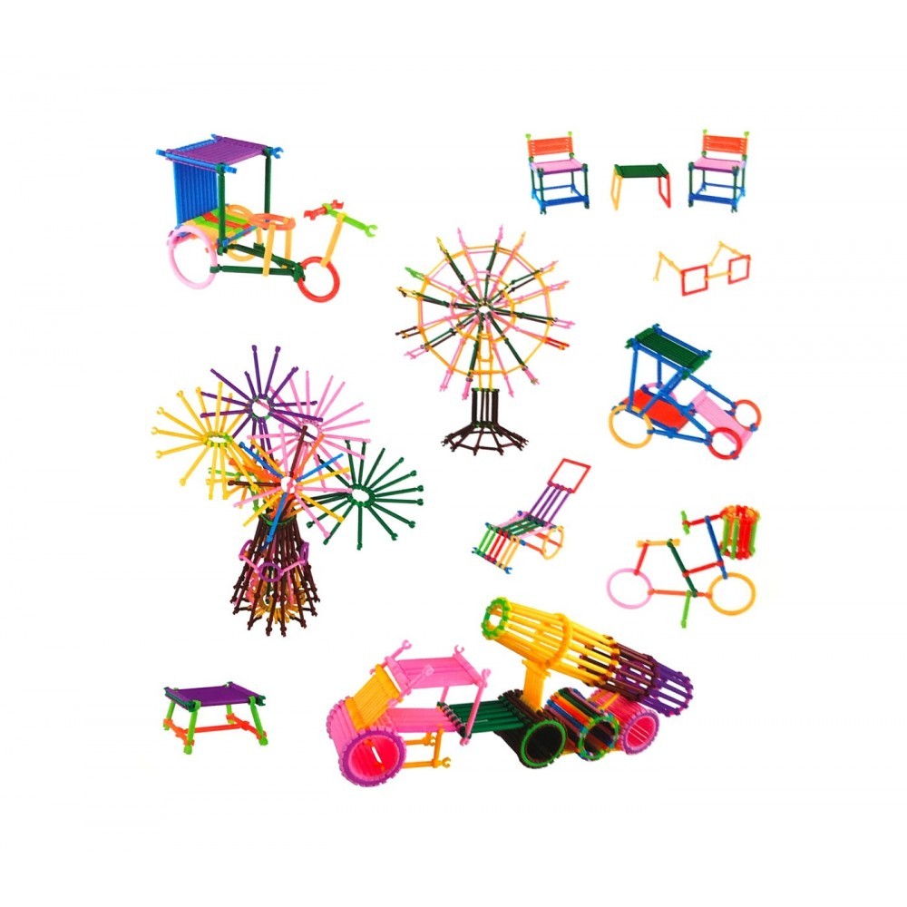 Set de pailles pour constructions 3D avec...