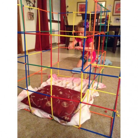 Set de pailles pour constructions 3D avec accessoires 600 pièces