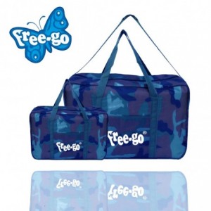 Set 2 bolsas térmicas FREE-GO con efecto CAMUFLAJE con 2 asas y correa de hombro - refrigerante de alimentos y bebidas