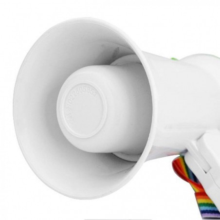 HQ-08 Mégaphone en pvc portable fonction musique et poignées de transport