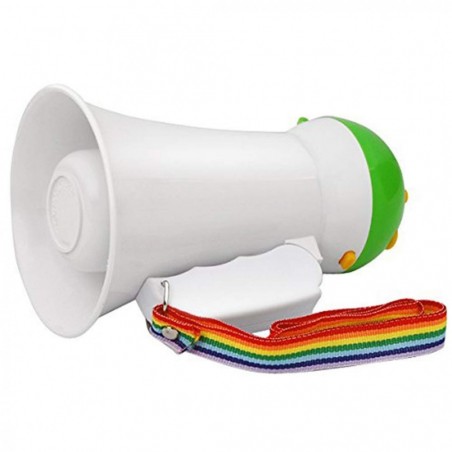 HQ-08 Mégaphone en pvc portable fonction musique et poignées de transport