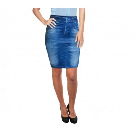 93730 Jupe en jean sans coutures Effet 2 tailles en moins