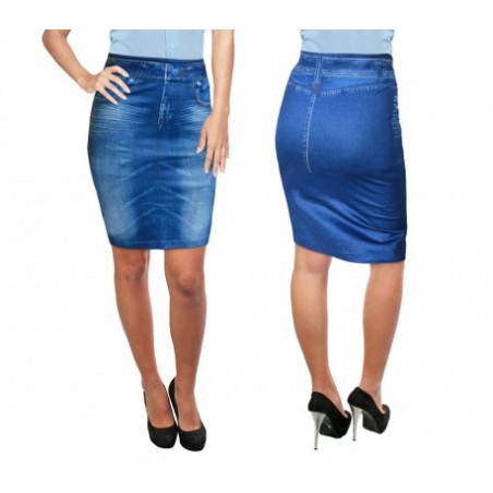 93730 Jupe en jean sans coutures Effet 2 tailles en moins