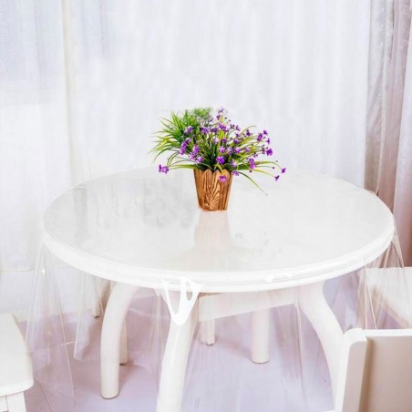 303009 Nappe ronde toile cirée PVC diamètre 150 cm imperméable et transparente