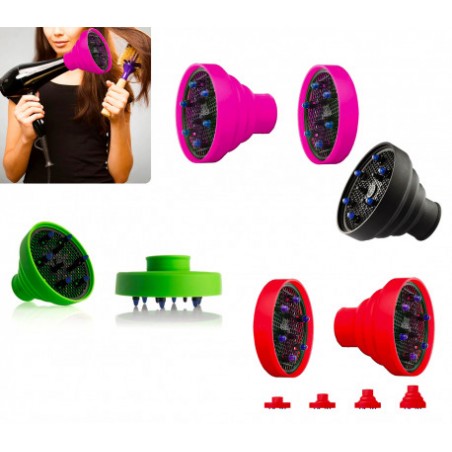 Embout - diffuseur sèche cheveux de voyage - pliable - en silicone - universel