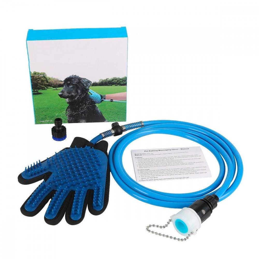 Gant 2 en 1 pour animal lavage et massage  avec...