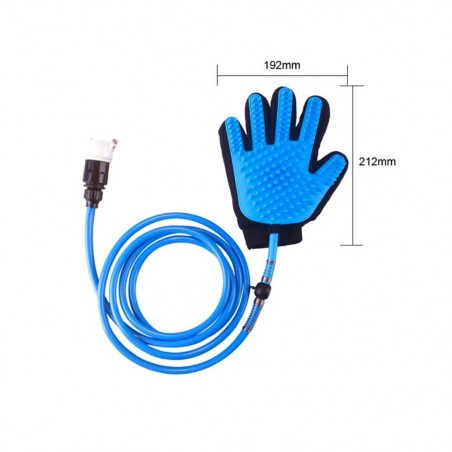 Gant 2 en 1 pour animal lavage et massage  avec tuyau