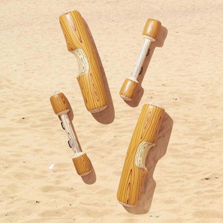 Jeu de piscine 4 pièces gonflables 2 canoës 2 rondins 140x35 cm