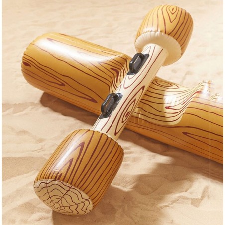 Jeu de piscine 4 pièces gonflables 2 canoës 2 rondins 140x35 cm