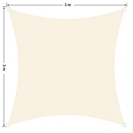 Auvent carré 482445 BEIGE Crochets renforcés 5x5m