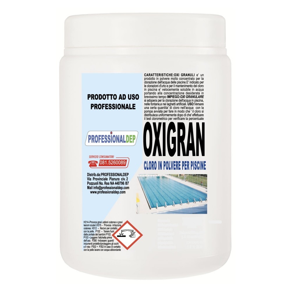 OXIGRAN PROFESSIONAL DEP Chlore en pastilles 1Kg biodégradable à 90%