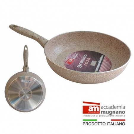 Sartén 22 cm antiadherente de efecto piedra y revestimiento Diamond Tech - Accademia Mugnano GRANITO ROSA 