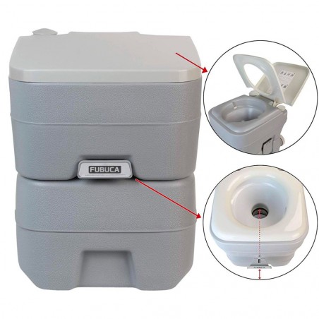 Toilette portable FUBUCA 20Lt avec pompe à décharge 41x35x41 cm
