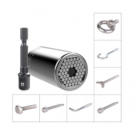 180623 Clé universelle 3 pièces multifonctions et  cliquet GATOR GRIP 7-19 mm