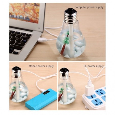 771726 BULB diffuseur d’aromathérapie chromothérapique en forme d’ampoule USB