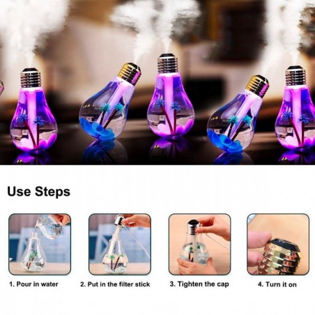 771726 BULB diffuseur d’aromathérapie chromothérapique en forme d’ampoule USB