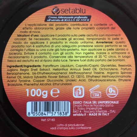 571838 SETABLU Crème bronzante avec extrait de noix sans parabens 100 gr
