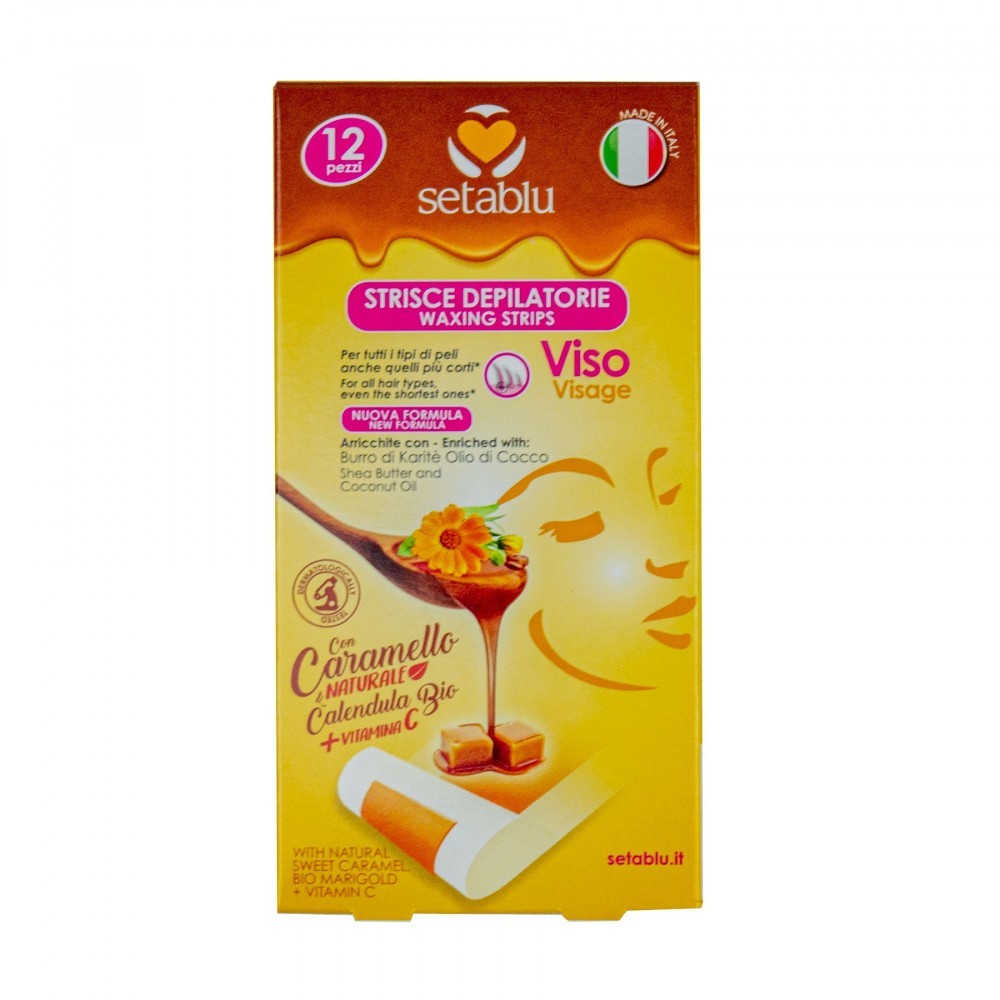 931422  8 bandes d'épilation SETABLU avec extraits de caramel et calendula