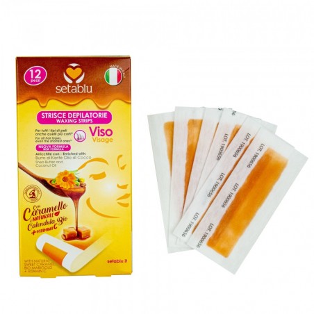 931422  8 bandes d'épilation SETABLU avec extraits de caramel et calendula