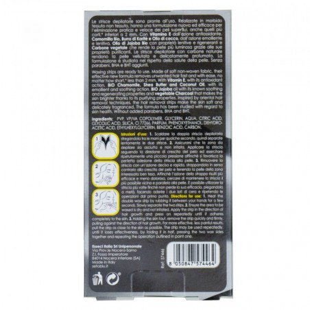 574488 8 bandes dépilatoires dépuratif au carbone noir SETABLU corps  et bikini