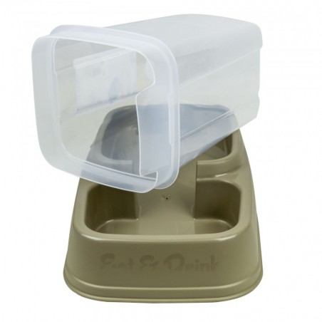 100930 Distributeur 2en1 automatique d'eau ou aliment pour animaux 8L