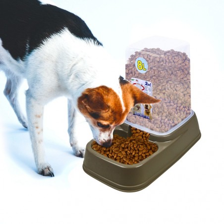 100930 Distributeur 2en1 automatique d'eau ou aliment pour animaux 8L