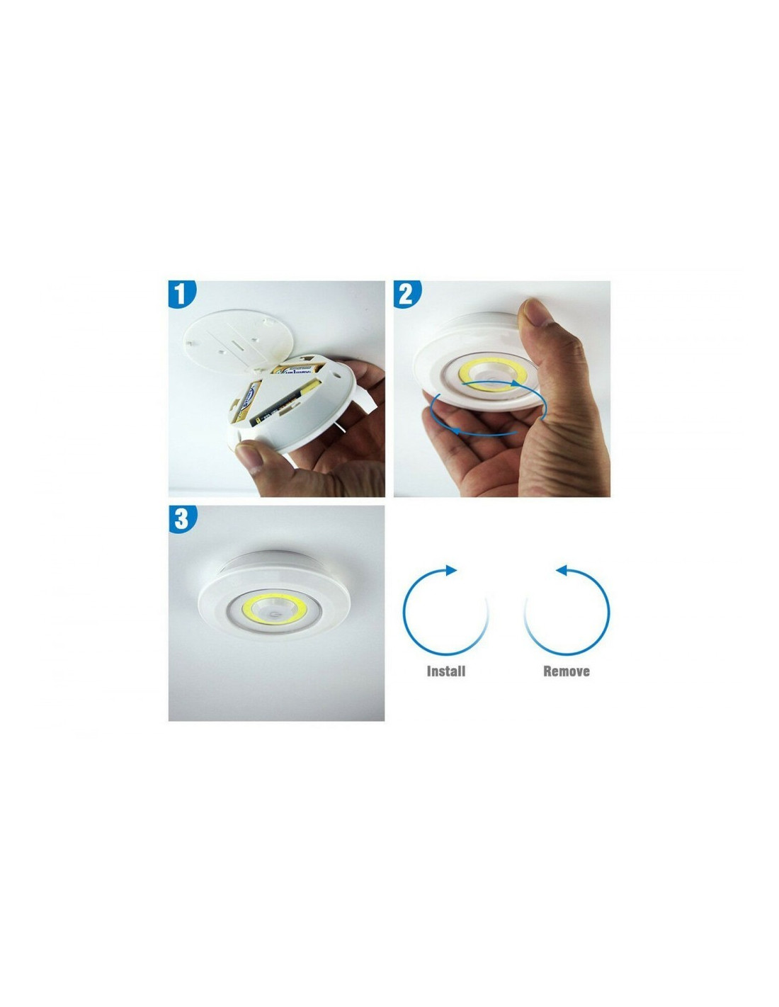 568989 Spots LED à piles avec télécommande à distance