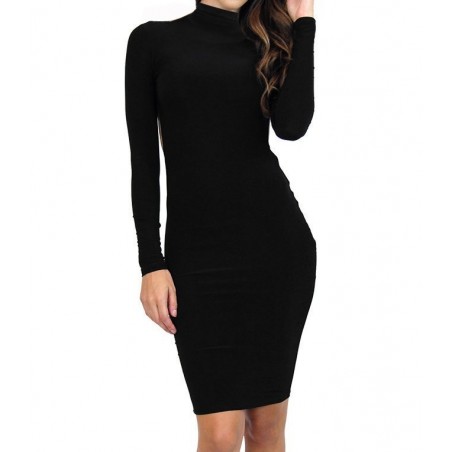 Vestido de mujer ajustado de tubo color negro con espalda al decubierto mod. DESNUDA - Moda femenina mws