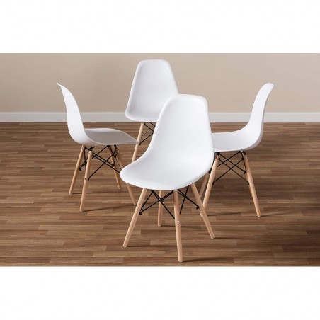 Pack de 4 chaises Supreme avec pieds en bois et structure rigide