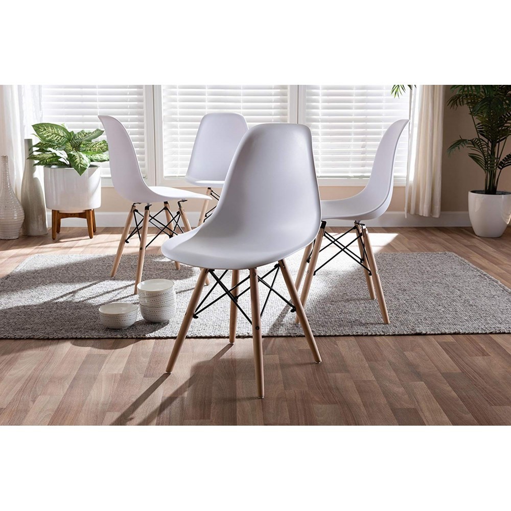 Pack de 4 chaises Supreme avec pieds en bois et...