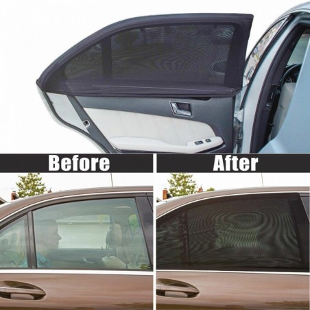 Kit 2 pièces Pare-soleil pour vitre de voiture 54x92cm avec fermeture