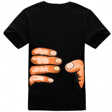 Camiseta unisex de manga corta con efecto 3D de mano agarrada a la cintura mod. SQUEEZE HAND