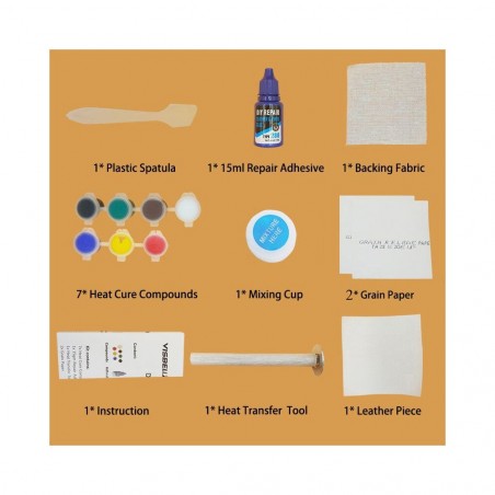 Kit de réparation de bricolage pour surfaces en cuir et vinyle VISBELLA